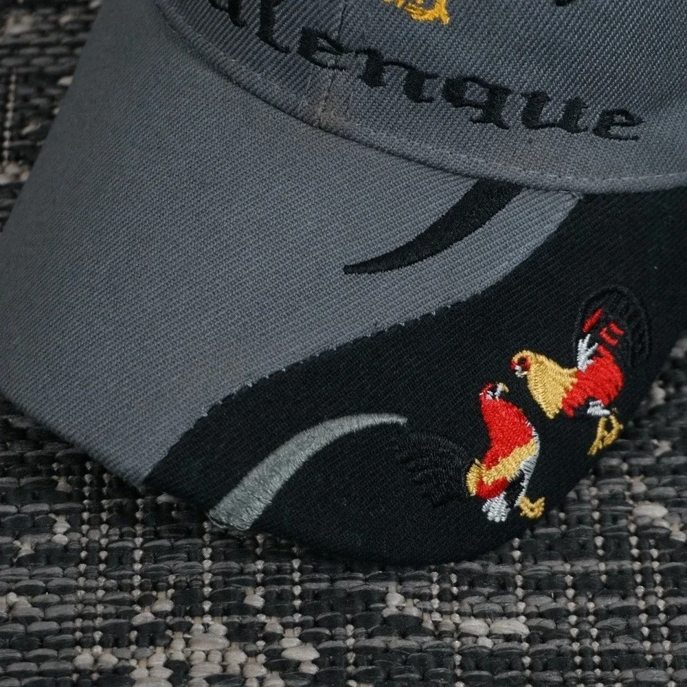 Palenque Rooster Embroidered Baseball Cap Gray Adjustable Strapback‎ Streetwear